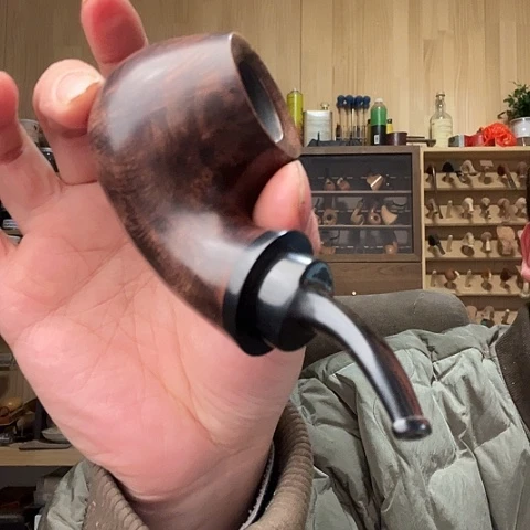 昌化石印石石楠木手工制作烟斗