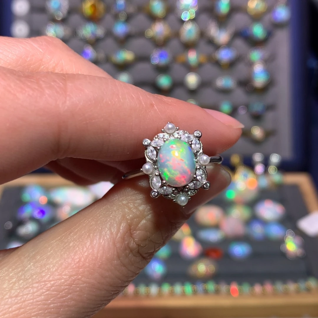 银S925镶嵌欧泊戒指款式