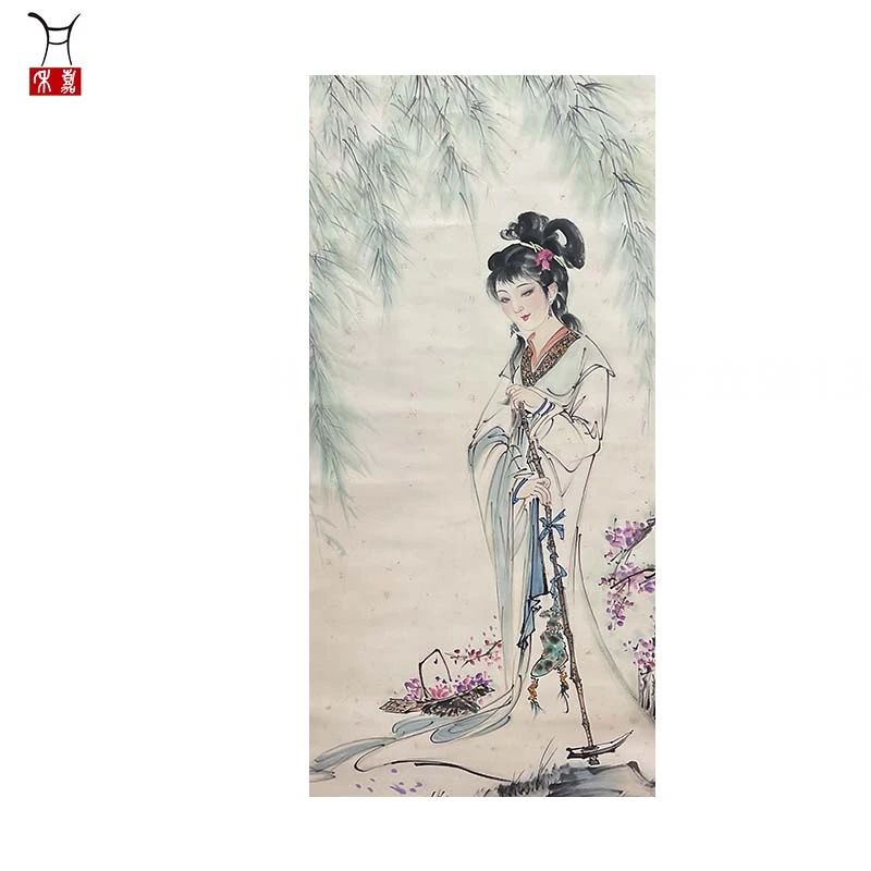 H1064仕女立轴134x67/8.1平尺