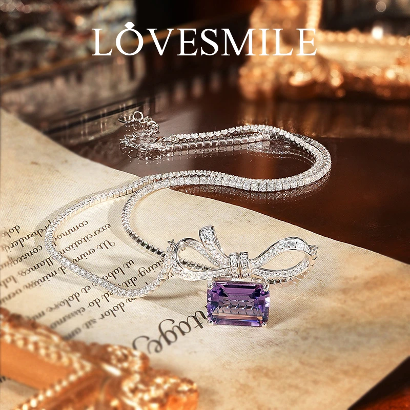 S925银紫晶项链精美气质轻奢时尚