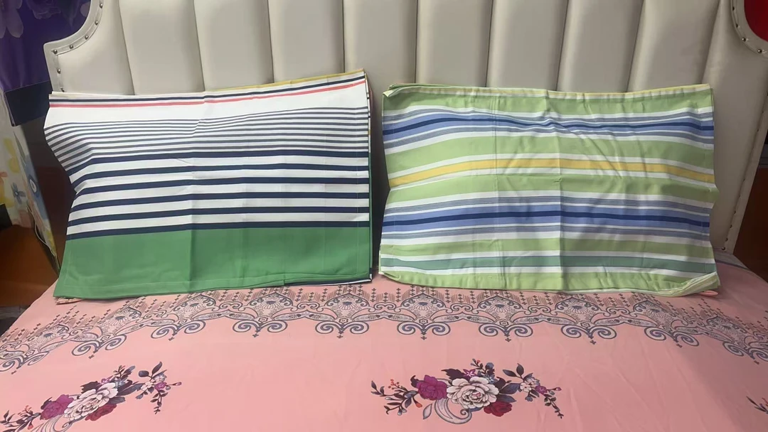 【枕套2对】加厚老粗布枕套条纹花色棉枕细纱花型格子