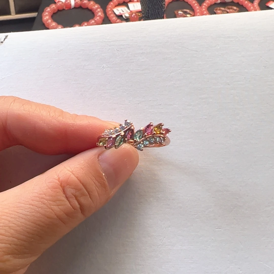 碧玺戒指银S925镶嵌玥*遥