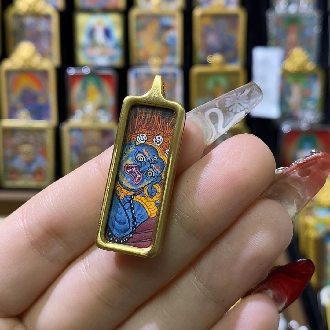 吊坠乐**生大黑天唐卡艺术