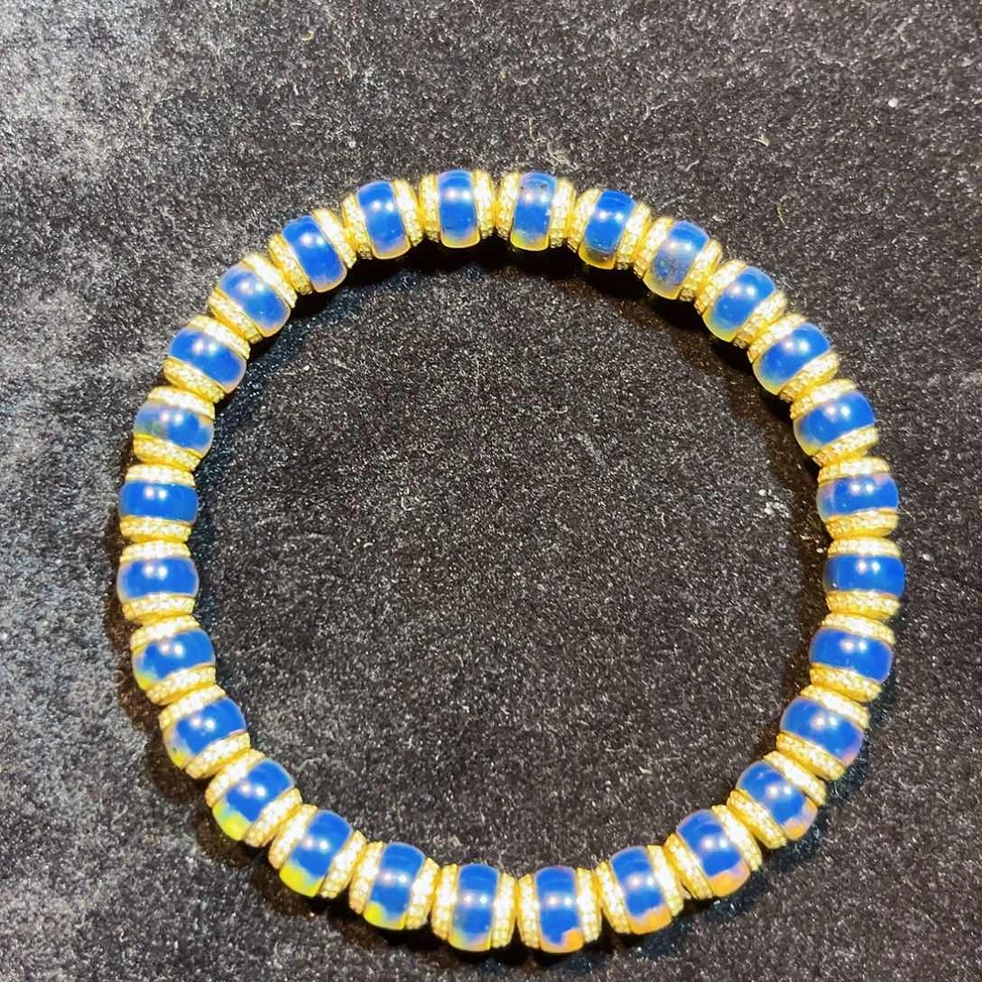 蓝珀银S925镶嵌珠宝奇石多米