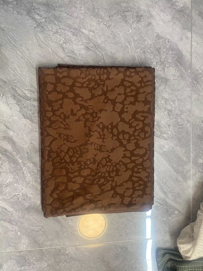 春秋新款高品质针织面料兰精醋酸棉咖啡色豹纹柔软亲肤