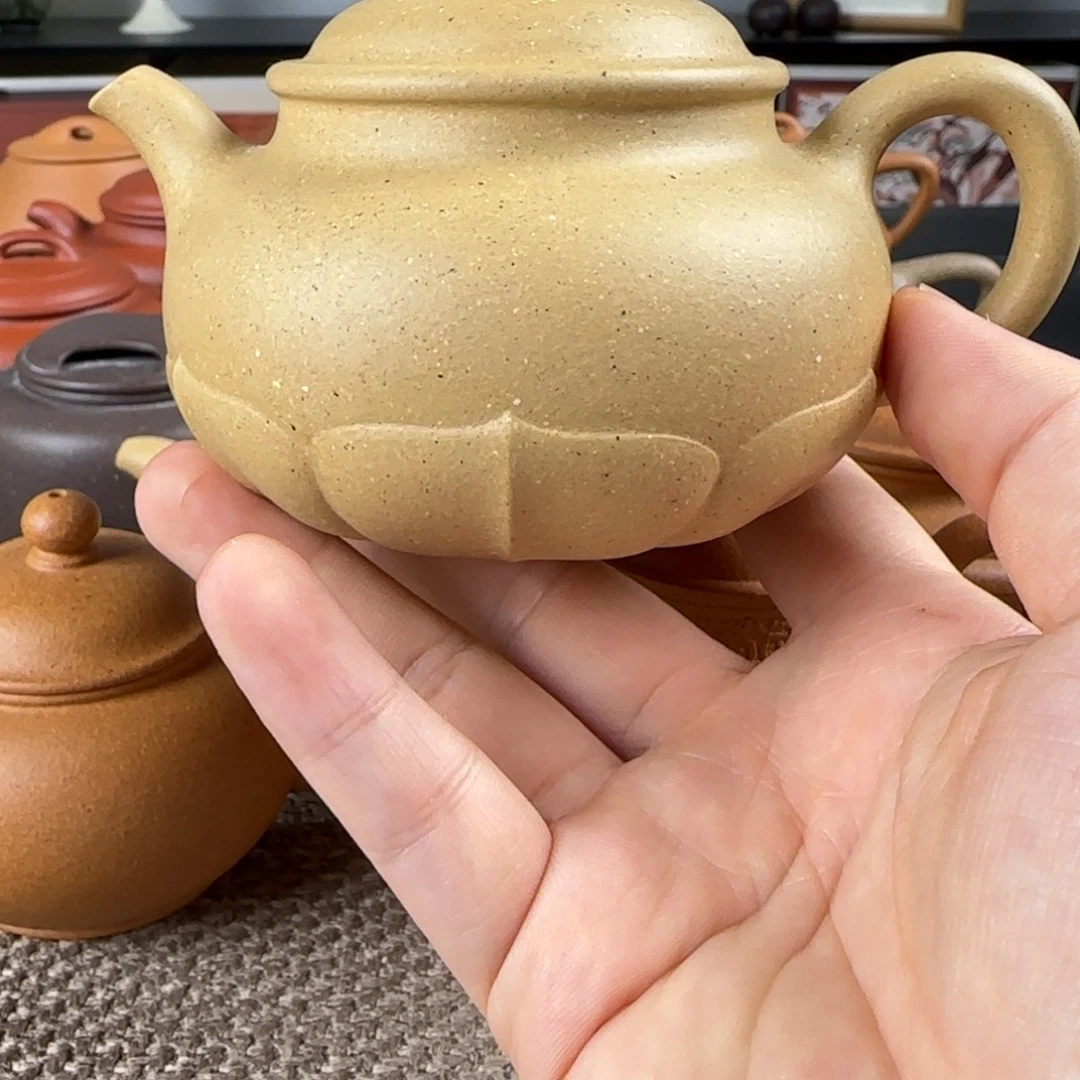 御***纸紫砂茶壶绿泥莲韵