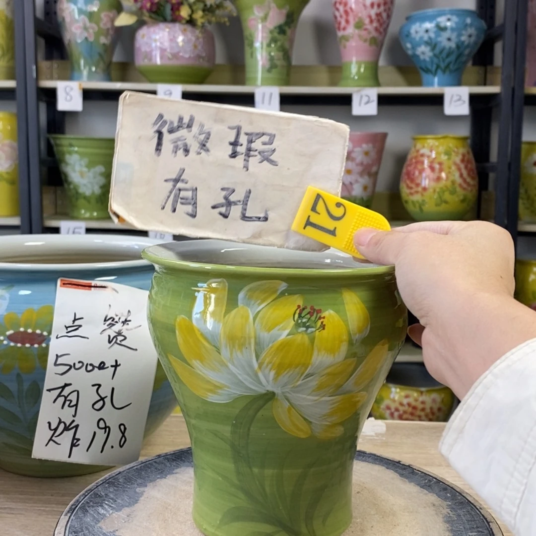 景德镇手工手绘陶瓷花盆