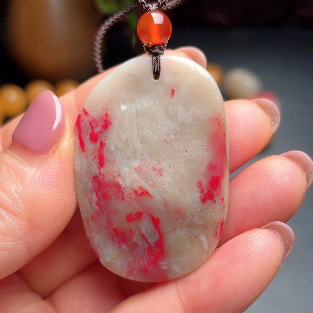 昌化鸡血石k*i昌化鸡血石挂件手把件