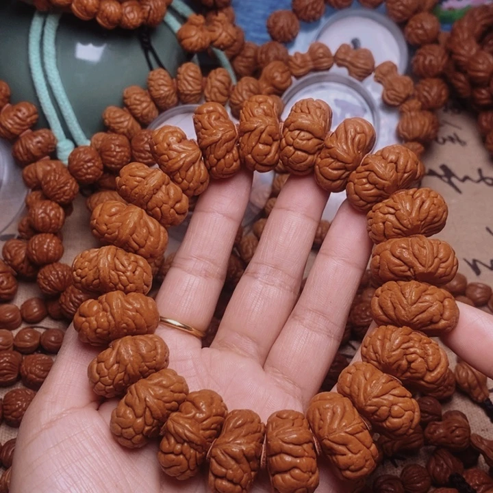 入***深手串文玩核桃龙纹桃核