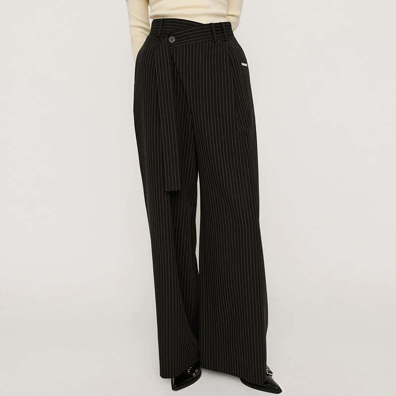 【达人专享】moussy 设计感斜门襟飘带西装裤030HAR31-2801