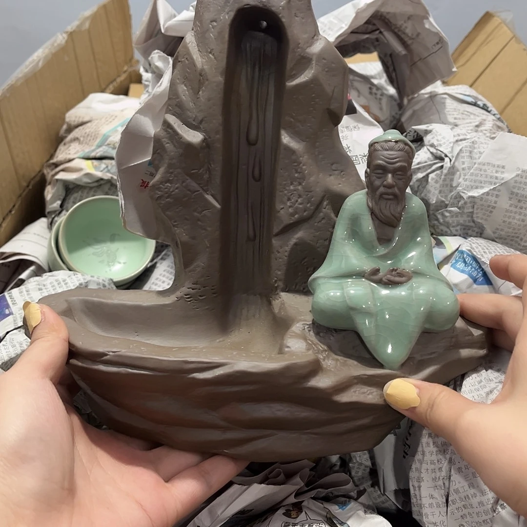 瓷片茶摆件工艺品摆件666