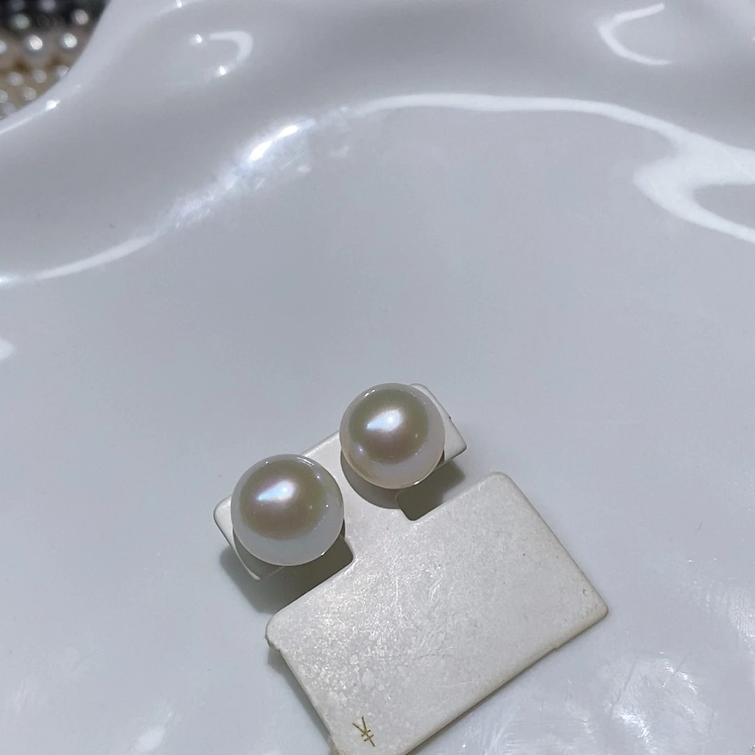 耳饰银S925镶嵌拼合珍珠（马贝珠）