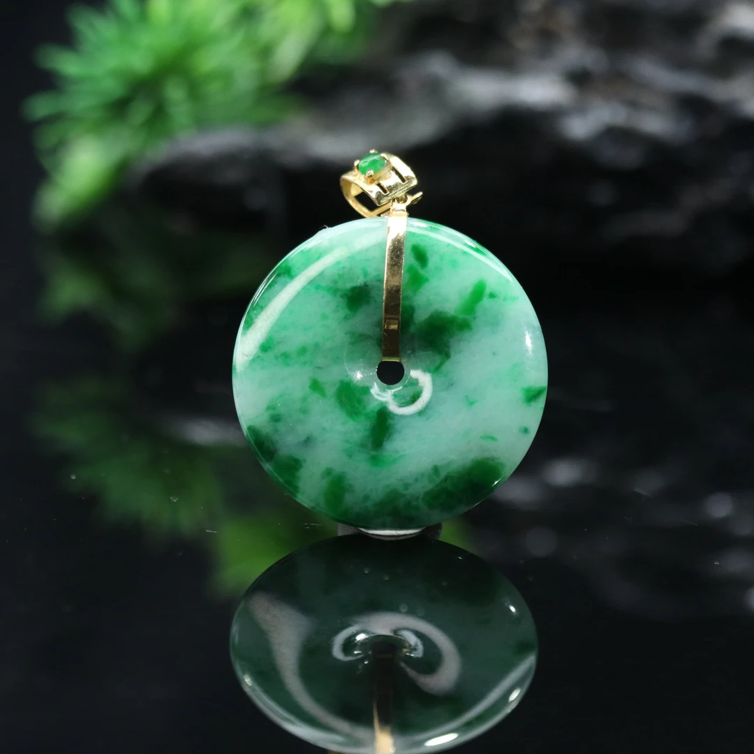 FC21天然缅甸翡翠A货18k平安扣吊坠/400146/保利厦门拍卖