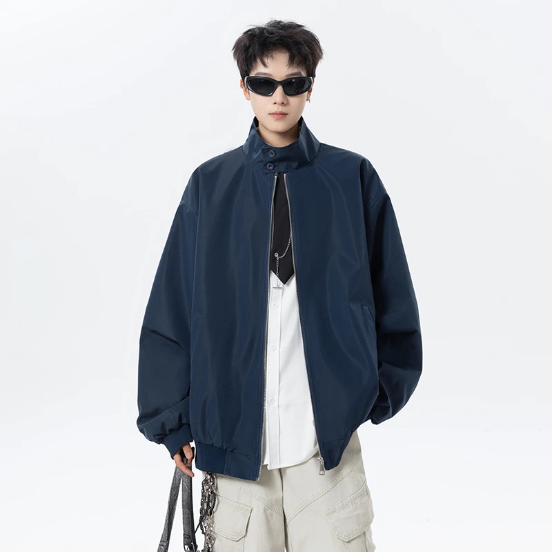 2025秋季美式立领夹克男潮牌cleanfit工装外套高级感痞帅宽松上衣