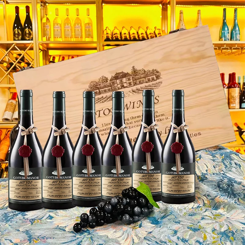 百年老藤限定版风干干红葡萄酒18°750ml*6支木盒装JT