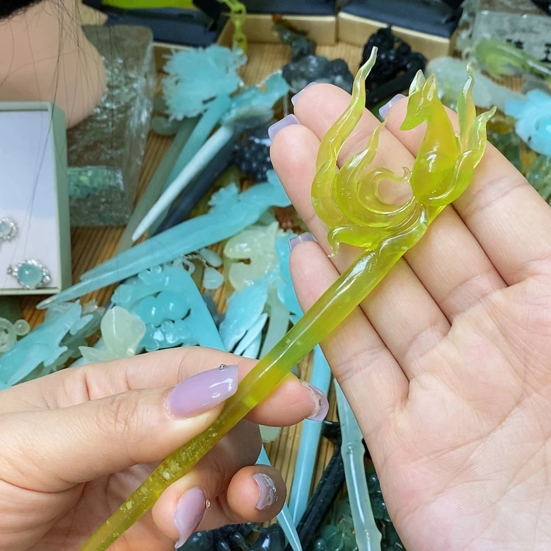 蛇纹石玉发簪未镶嵌