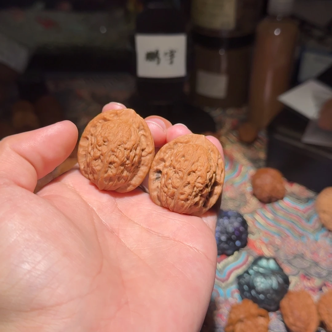 文玩核桃把件063号35原树玉观音文玩核桃