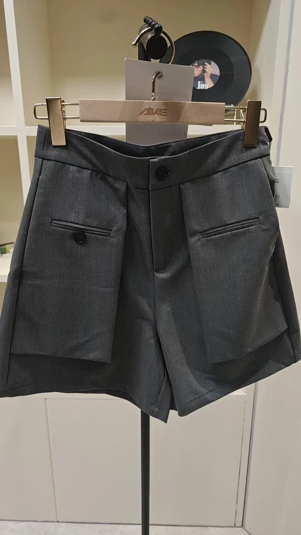 薄款短裤高腰夏季亚麻休闲短裤百搭时尚非正式学院风-170