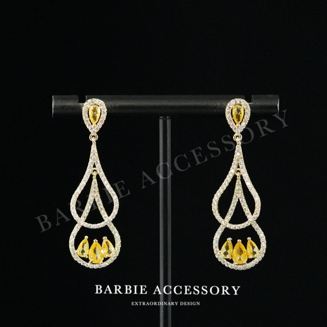 铜合金合成锆石耳饰 【星闪星姬】法式中古轻奢设计款高级感耳环