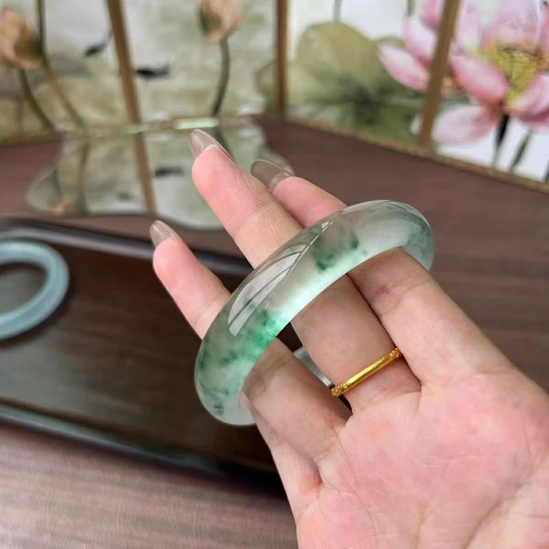 缅风时尚美人A级货品质高冰飘花美人手镯