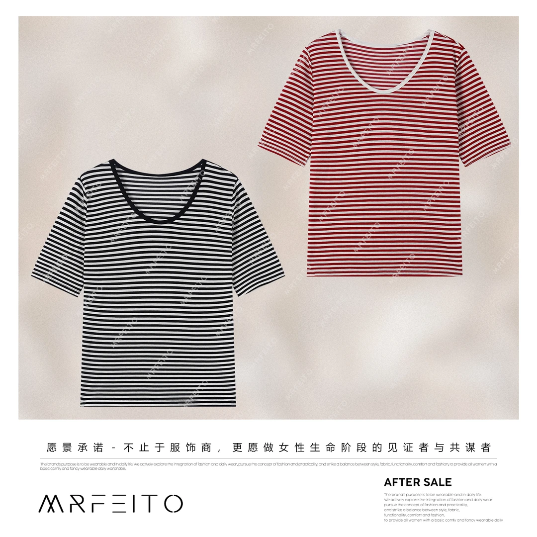 MRFEITO菲爷驾到【美妙梦境】减龄条纹宽松显瘦毛衣H2M02X32542