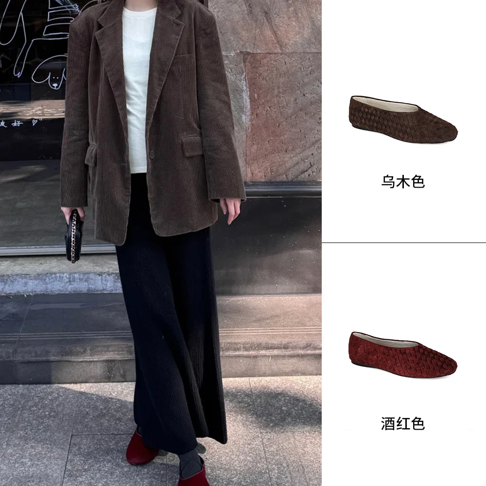 WANTSLAB2025秋冬新款平底编织玛丽珍鞋休闲百搭气质女鞋MW110724