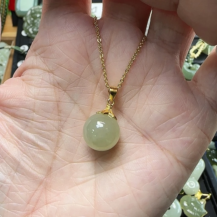 颈饰银S925镶嵌和田玉