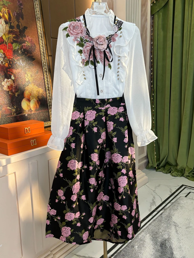 【芙娜妮】2025新款法式优雅气质复古显瘦名媛套装女  F2510848