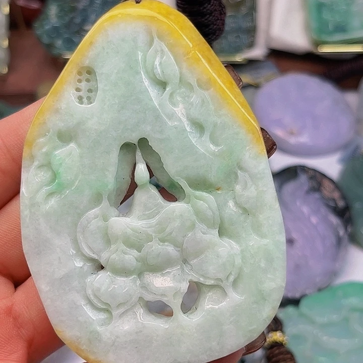 鳳***生翡翠未镶嵌颈饰挂件