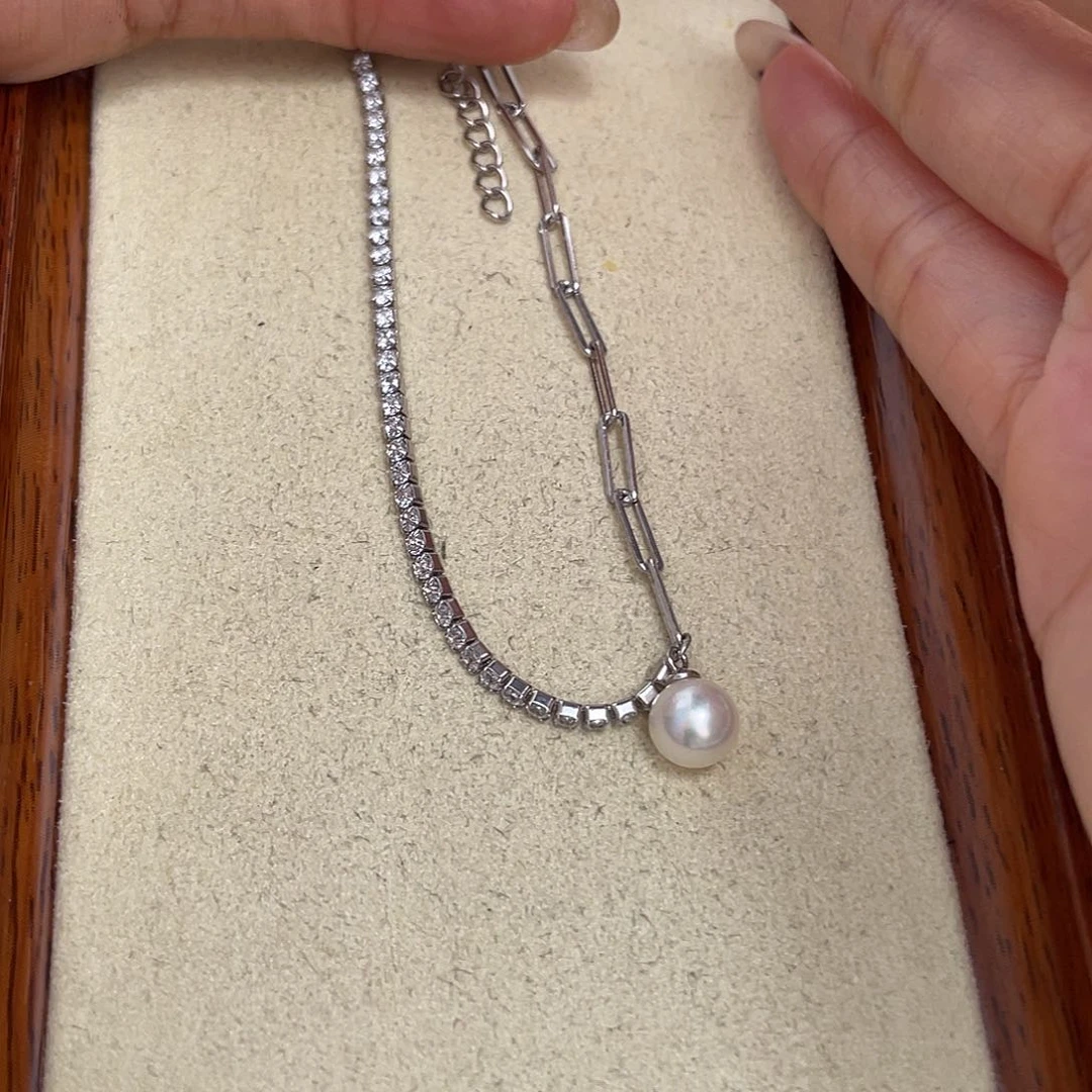 海水珍珠银S925镶嵌手绳