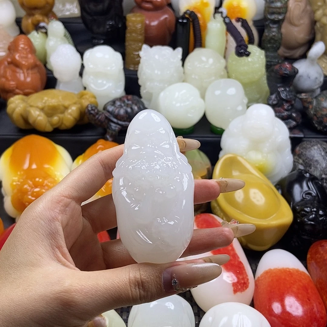 无花朵原石雕刻把件