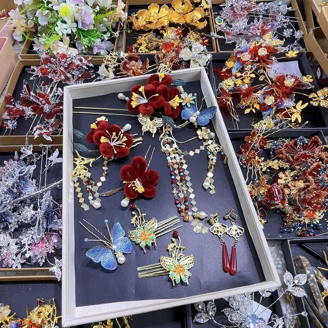 混合材质新娘头饰代拍