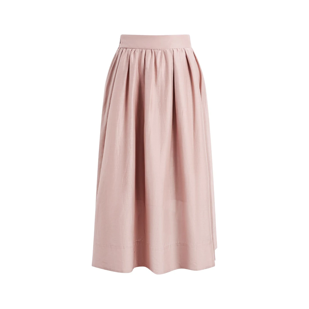 00086【小禾订单】棉丝柯根中长半身裙0744