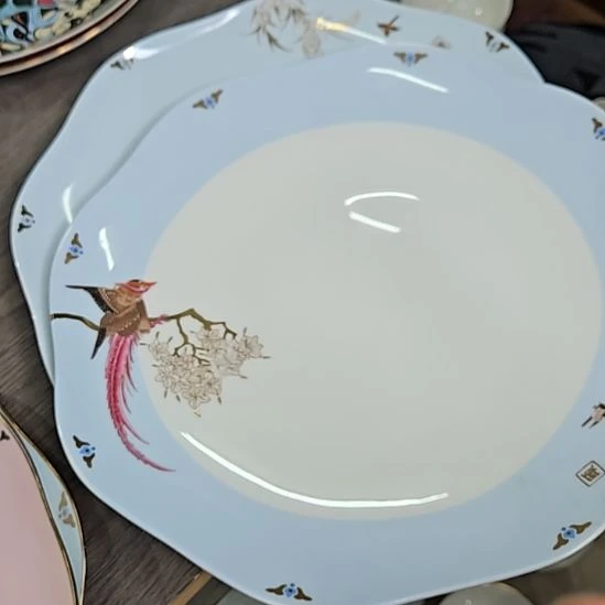 瓷片微瑕奥维10寸2个百鸟大盘666666