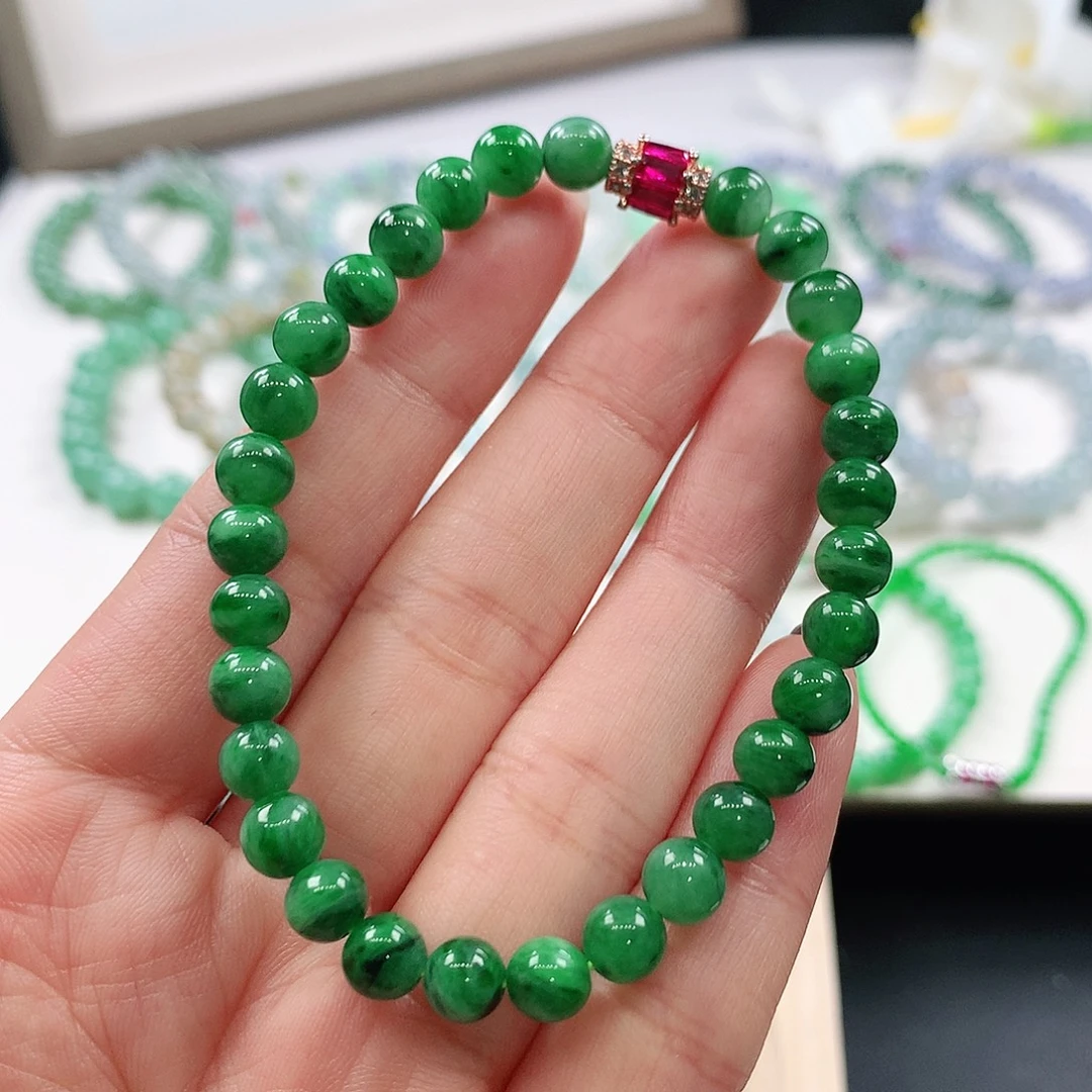 翡翠未镶嵌手链6mm