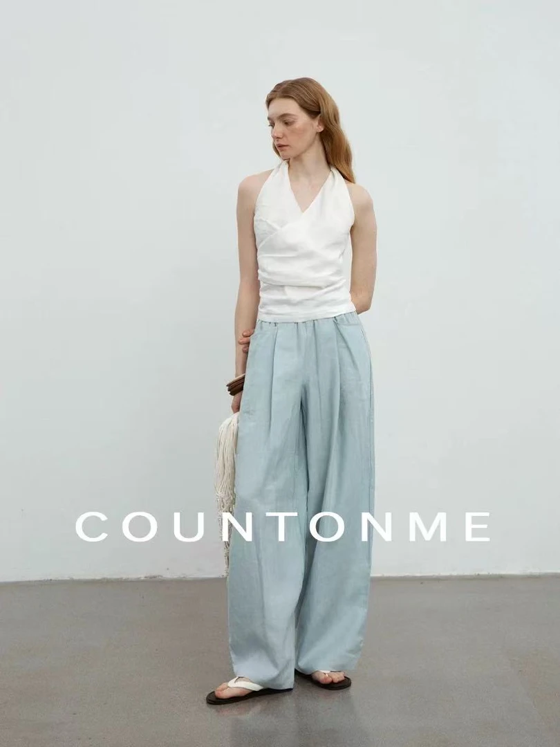 D7-3两色“夏天穿麻”休闲裤