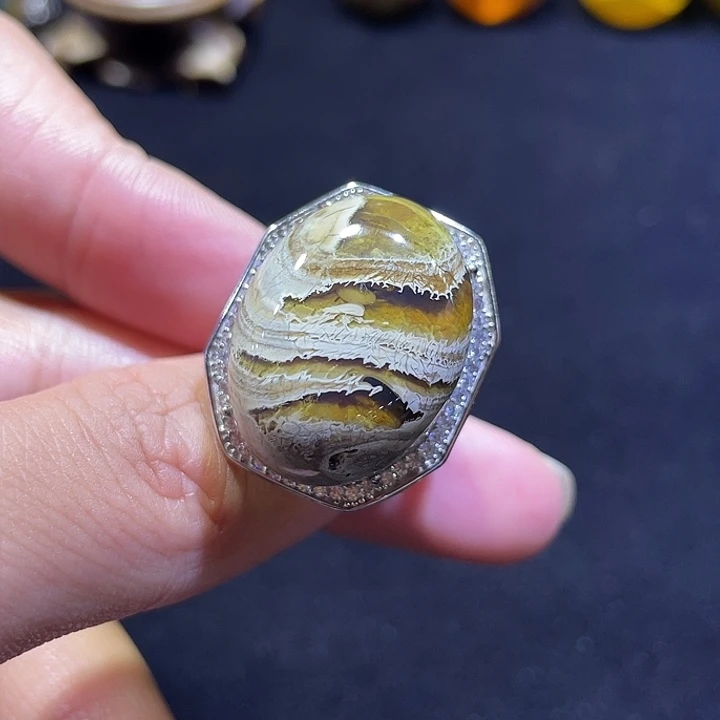 未镶嵌琥珀裸石青花瓷触角拉丝