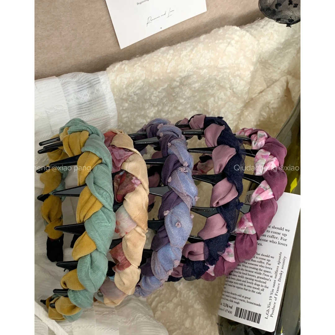春夏新款手工布艺波浪发箍小清新温柔甜美时尚百搭ins