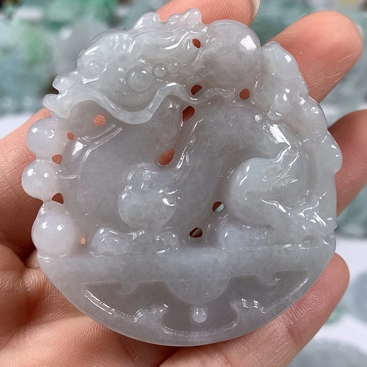 翡翠未镶嵌颈饰仿古龙行天下两面工艺福利