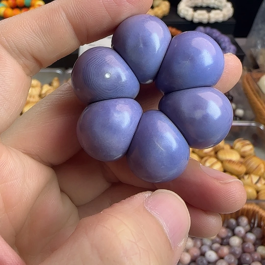 菩提根/象牙果手串微瑕疵紫色蒜瓣手捻1个