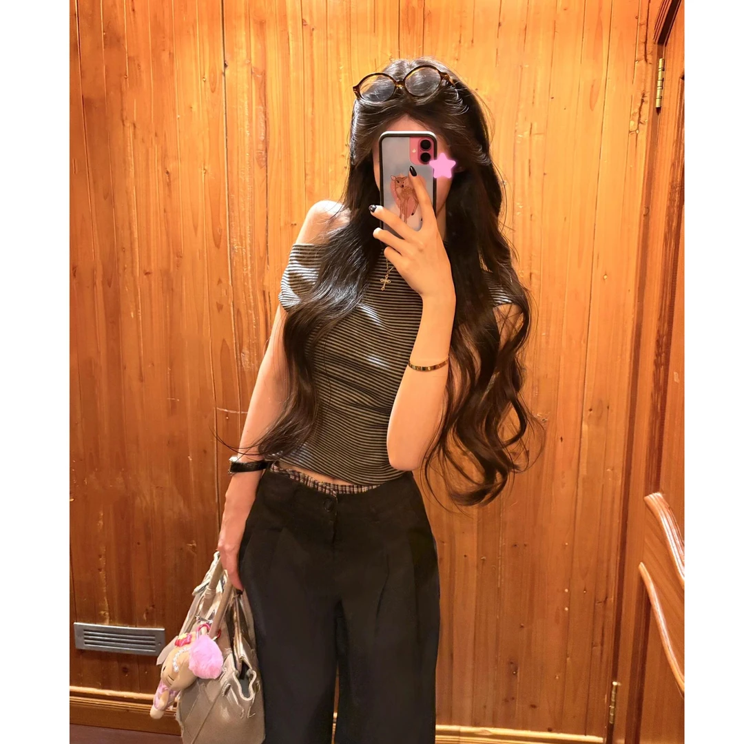 新款韩系独特漂亮小衫小众炸街高级感慵懒风气质上衣休闲百搭裤子