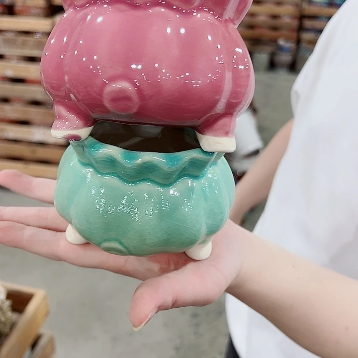 有孔，凑单福利满10元发货陶瓷多肉花盆！