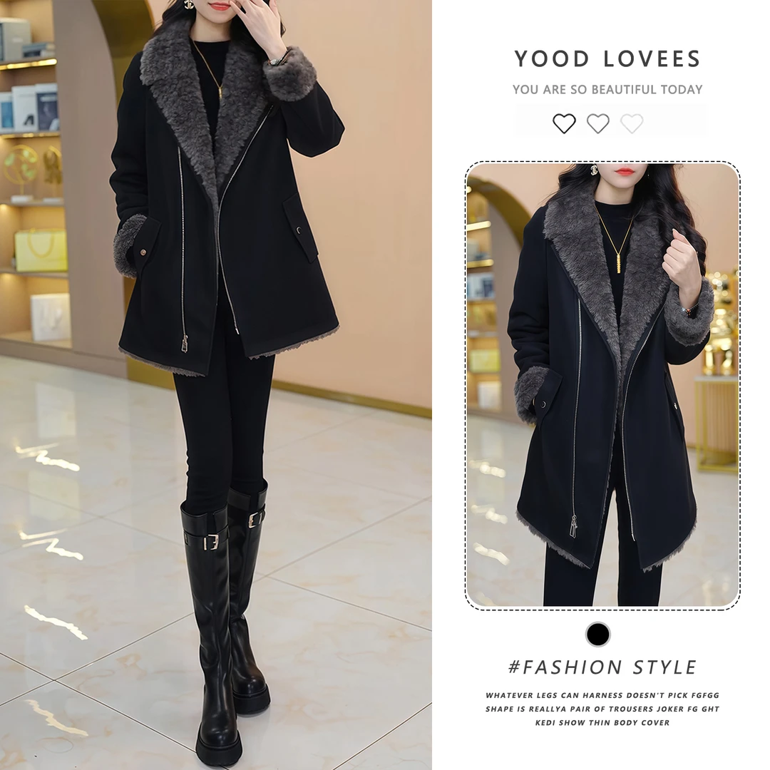 时尚优雅气质短外套2025新款冬季高级设计感洋气显瘦加绒加厚外套