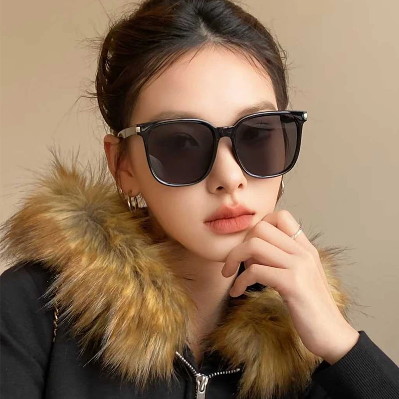 韩版大框防紫外线墨镜女款潮大方形圆脸显瘦高级感度假遮阳太阳镜