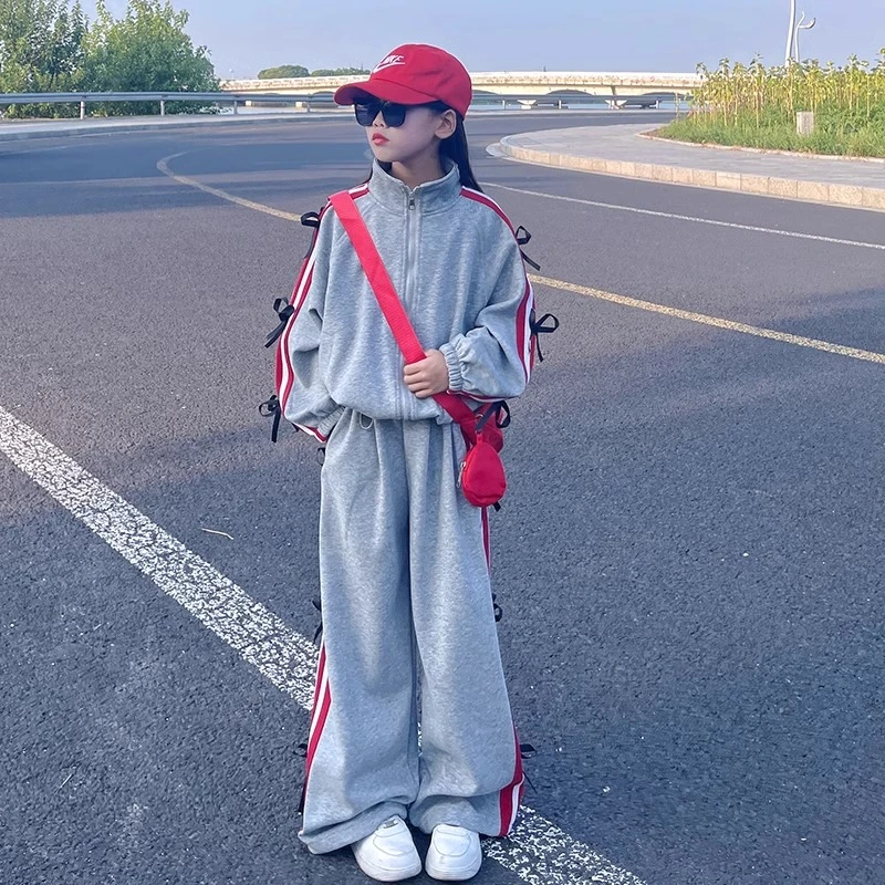 女童套装2025新款春装儿童洋气时髦运动服中大童装春秋款两件套潮