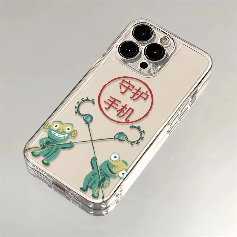 哪吒结界守护兽适用iPhone15苹果16透明手机壳14promax创意13卡通