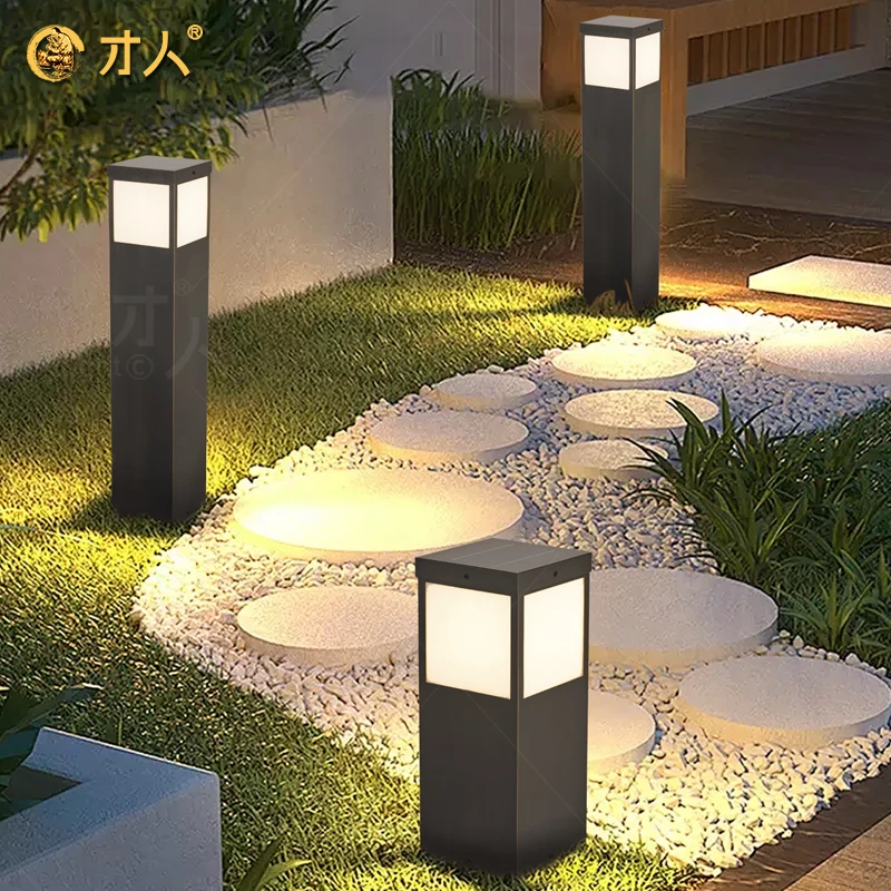 才人太阳能户外防水LED庭院灯草坪灯 景观灯全铜户外园林别墅花园