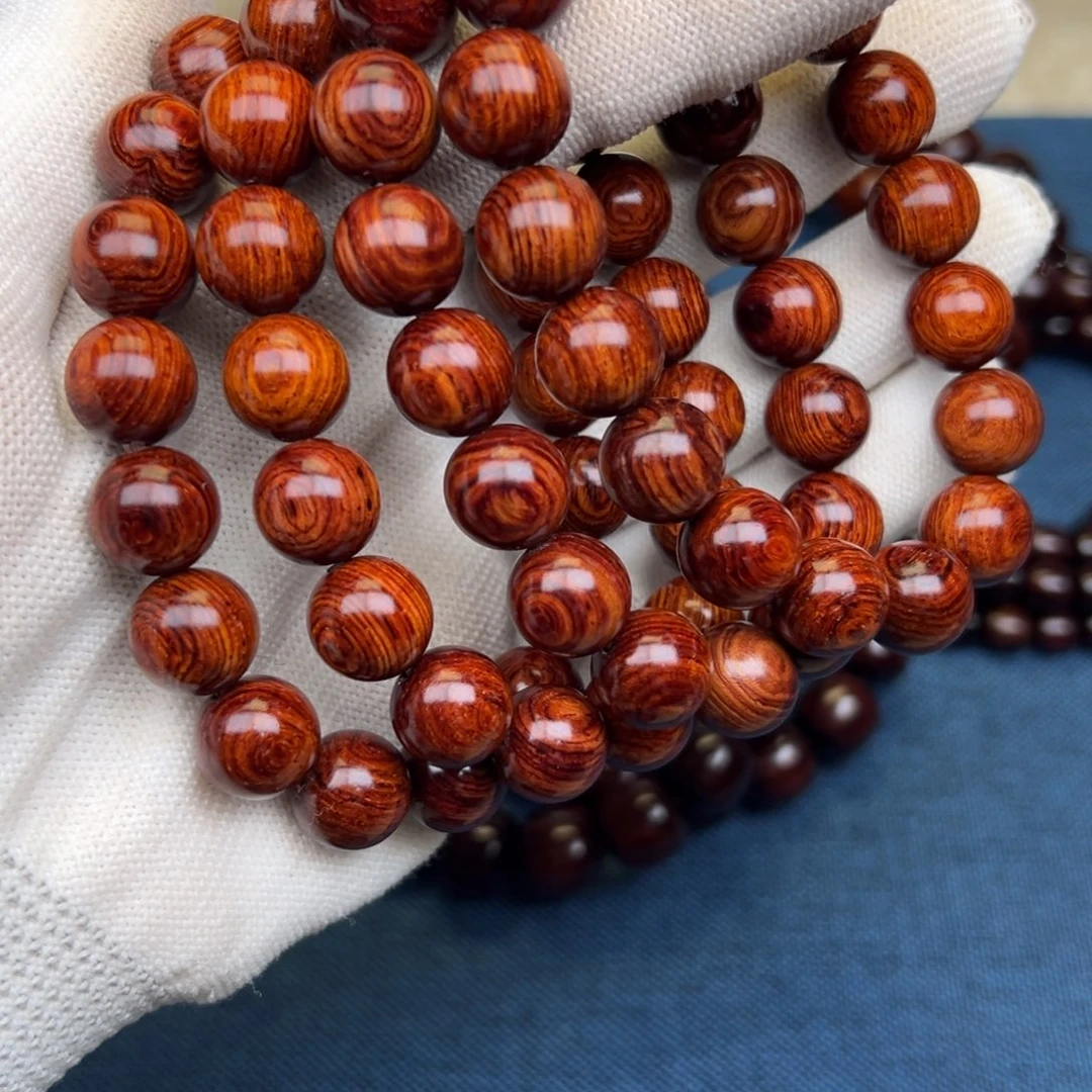 花梨木类手串/手链红降12圆珠满油单圈（瑕疵）