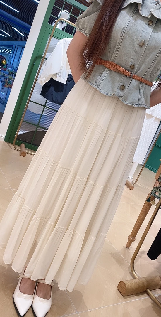 夏季时尚港风气质百褶半身裙