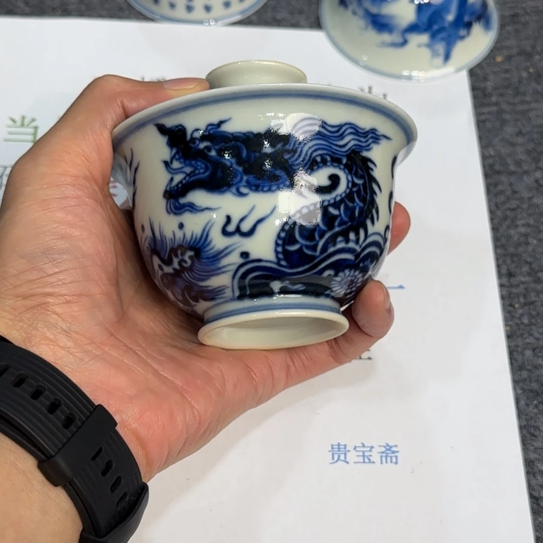 瓷杯子当代仿古精品全手工